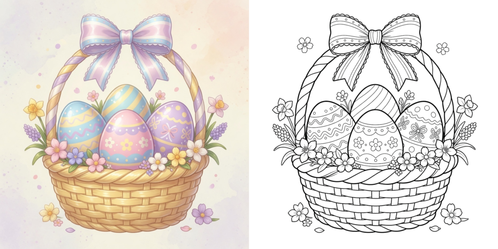 イースターの卵デザイン-塗り絵-