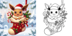 ft - イーブイ ぬりえ クリスマステーマ ft