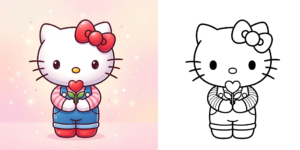 ft - キティちゃん 塗り絵 ft