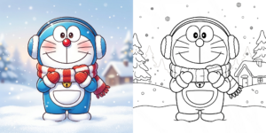 ドラえもんの季節ごとの塗り絵-ft