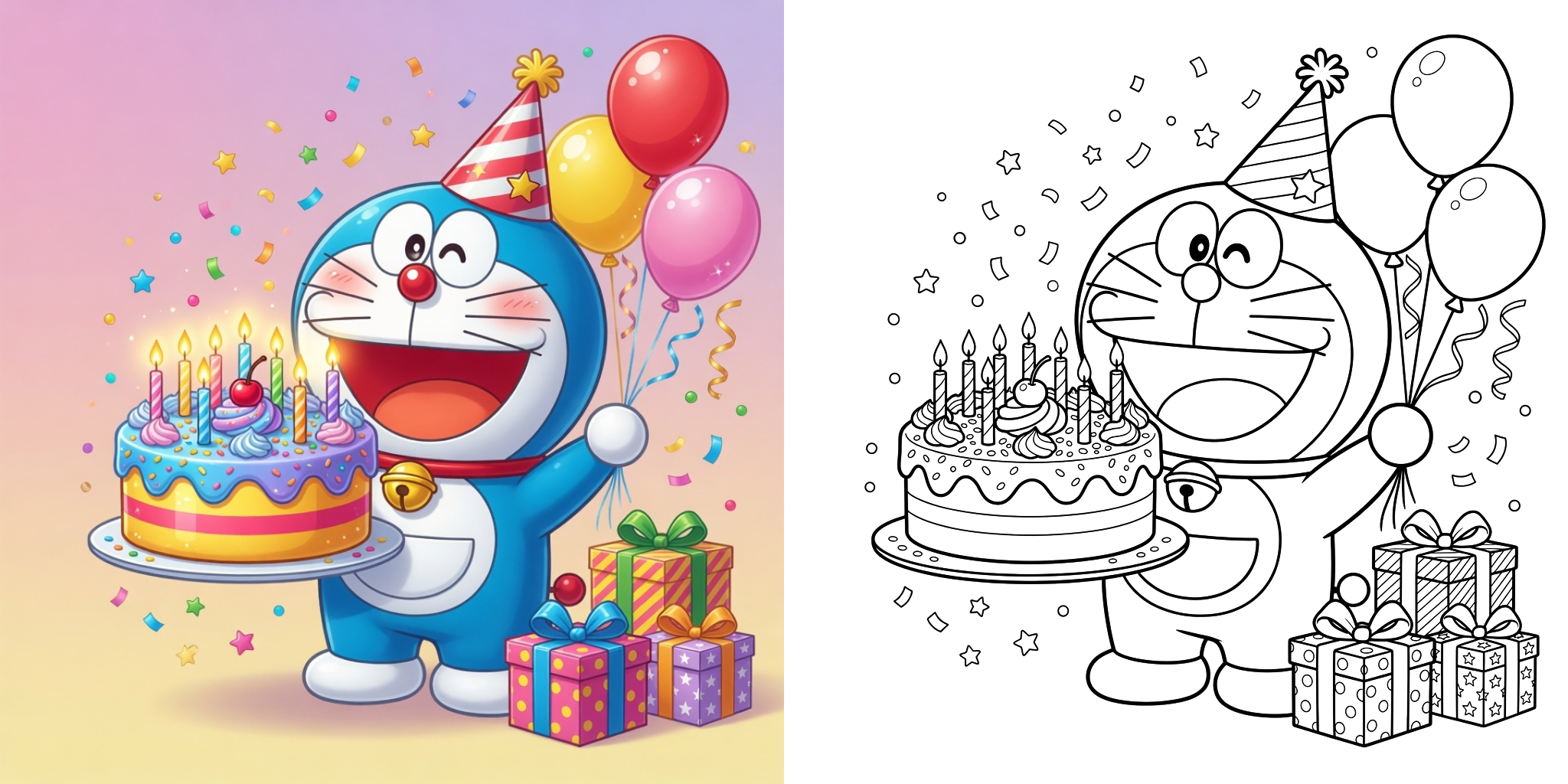 ドラえもんの誕生日塗り絵 ft - ドラえもんの誕生日塗り絵 ft
