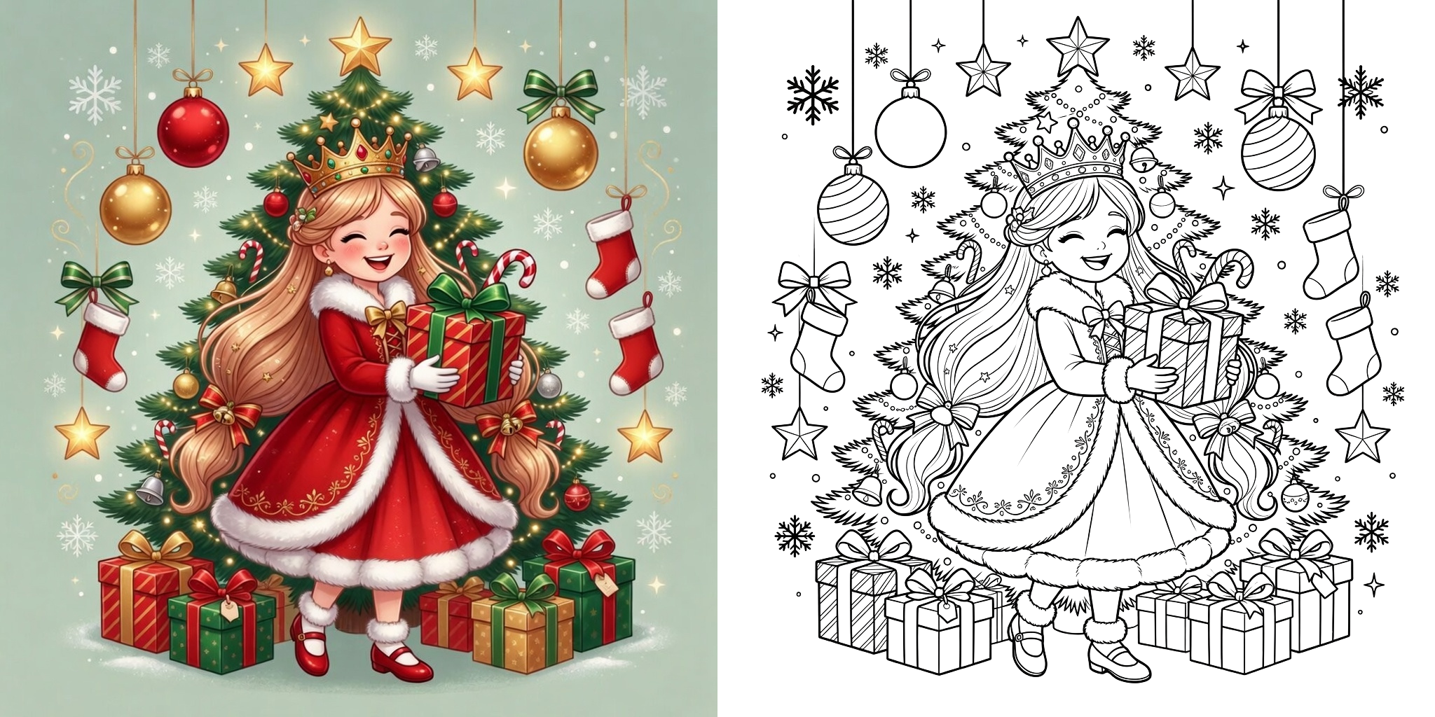 ft - プリンセス 塗り絵 クリスマス特集 ft