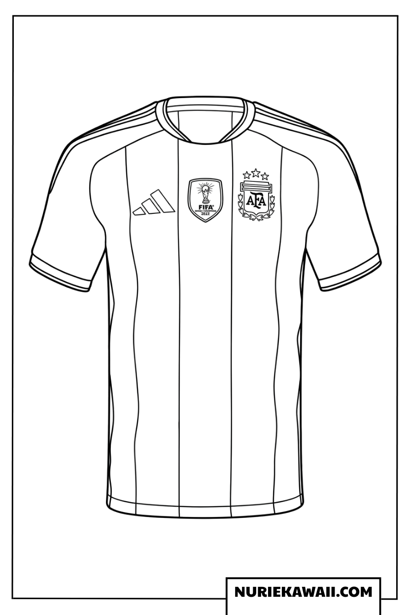 2026年ワールドカップアルゼンチン代表公式ユニフォームの塗り絵