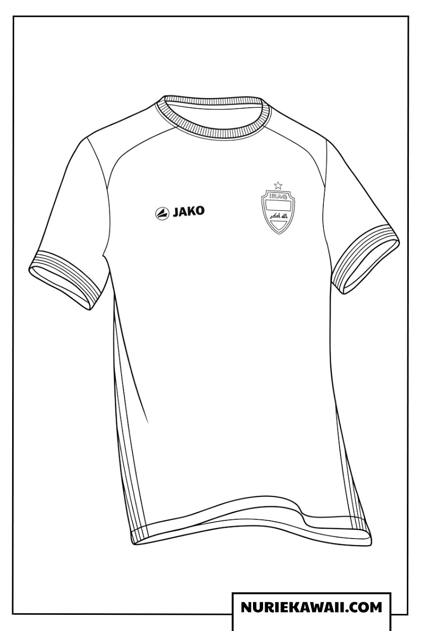 2026年ワールドカップイラク代表サッカーユニフォームの塗り絵