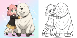 ft - アーニャとボンド ぬりえ ft