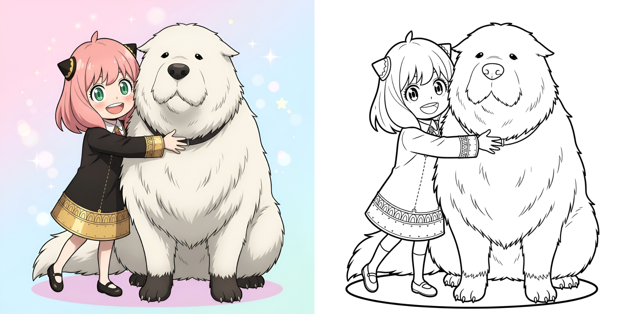 ft - アーニャとボンド ぬりえ ft
