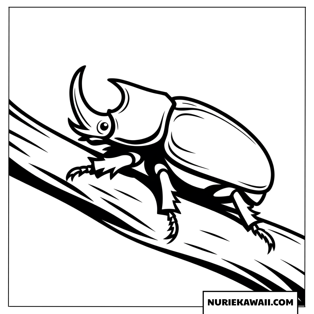 カブトムシの塗り絵
