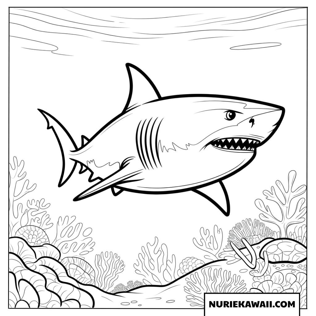 サメと海の世界の塗り絵