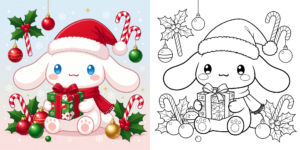 ft - シナモロール クリスマス 塗り絵 ft