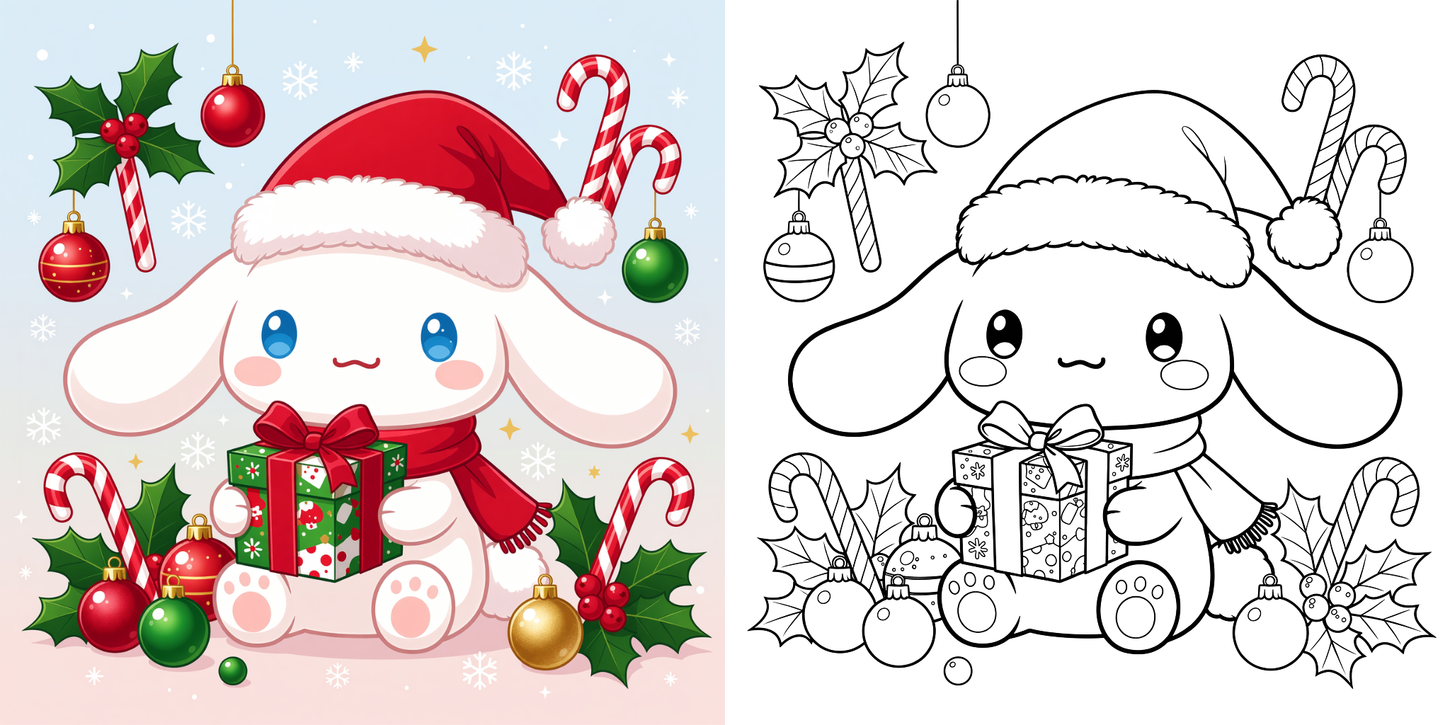 ft - シナモロール クリスマス 塗り絵 ft