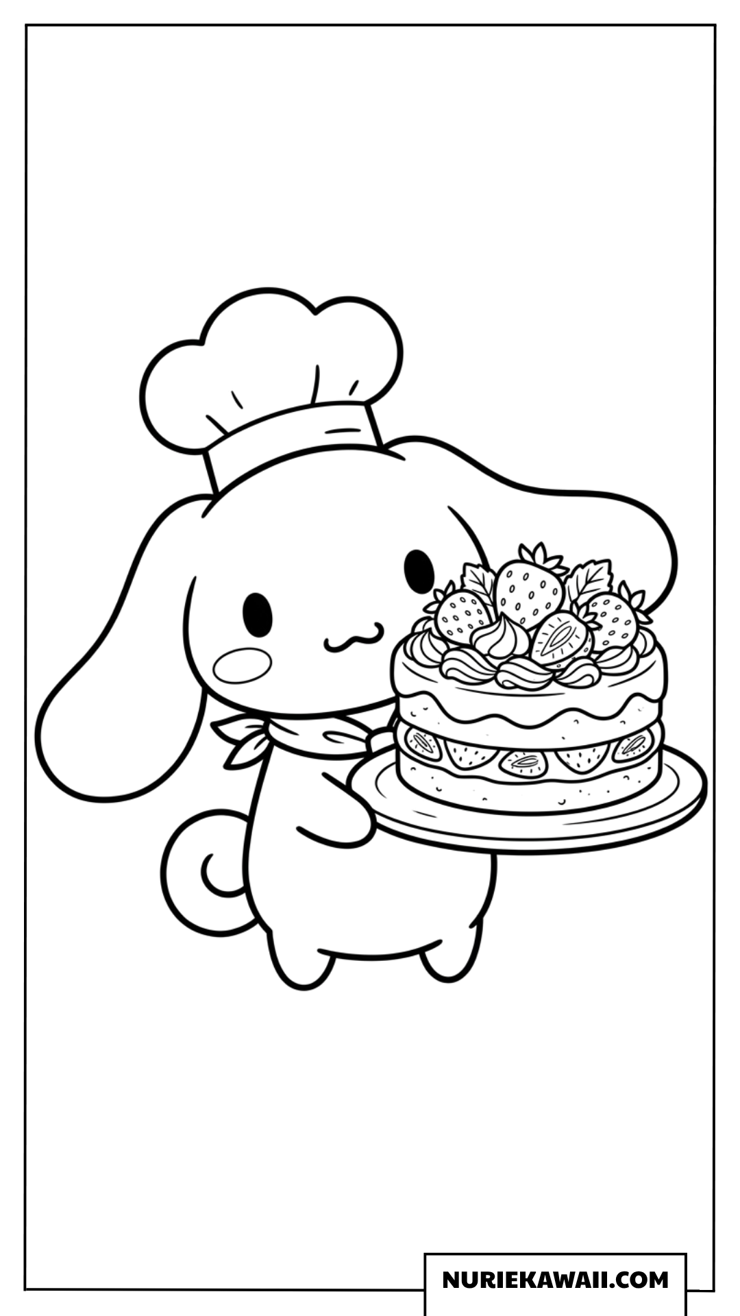 シナモロール スイーツ 塗り絵 手作りイチゴケーキ