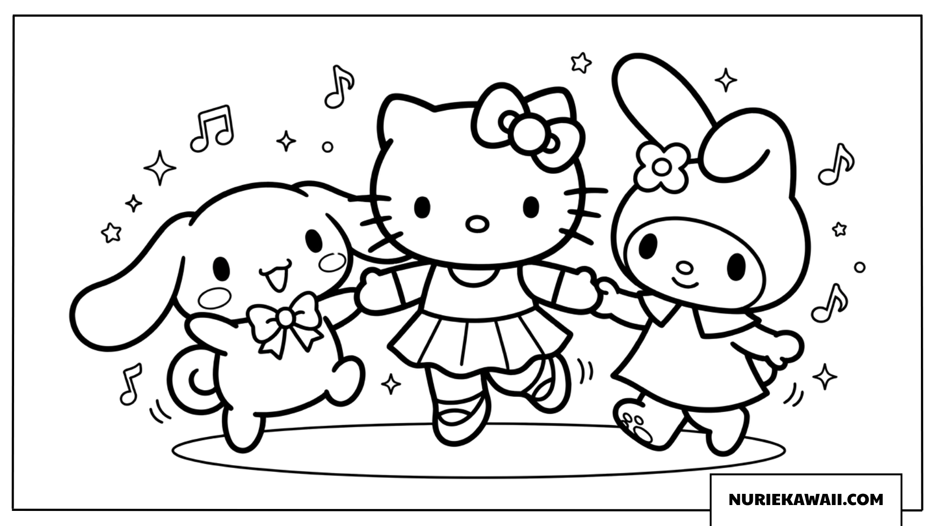 シナモロール 塗り絵 サンリオキャラクターのダンス