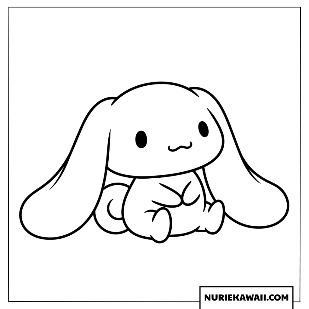 シナモン 塗り絵 お座りポーズ