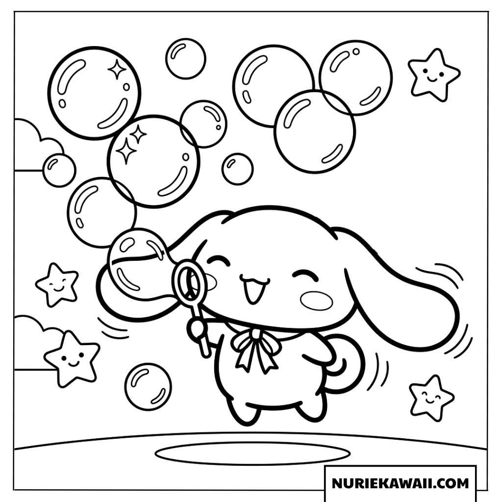 シナモン 塗り絵 シャボン玉遊び