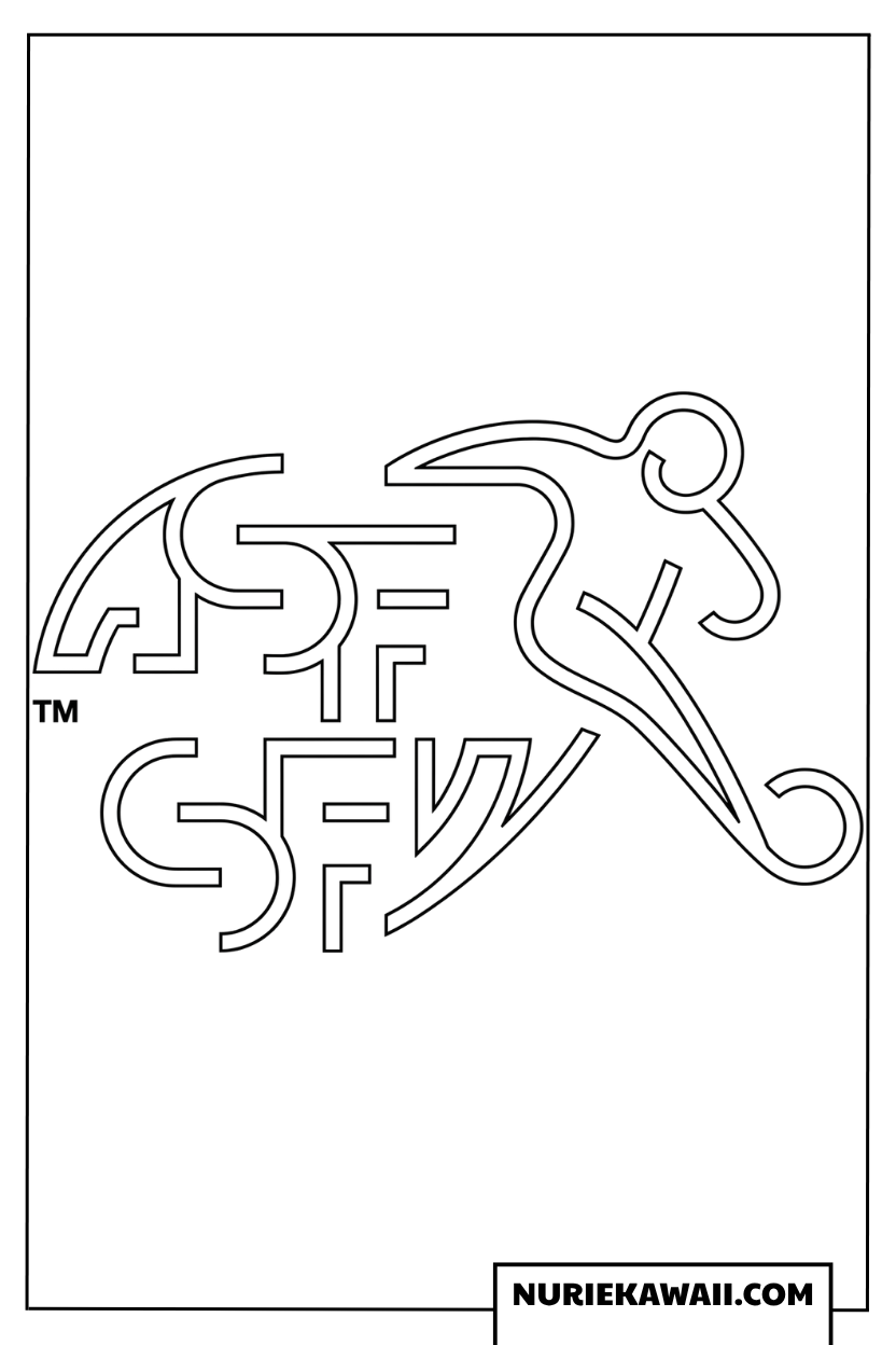 スイスサッカー協会のSFVロゴ塗り絵