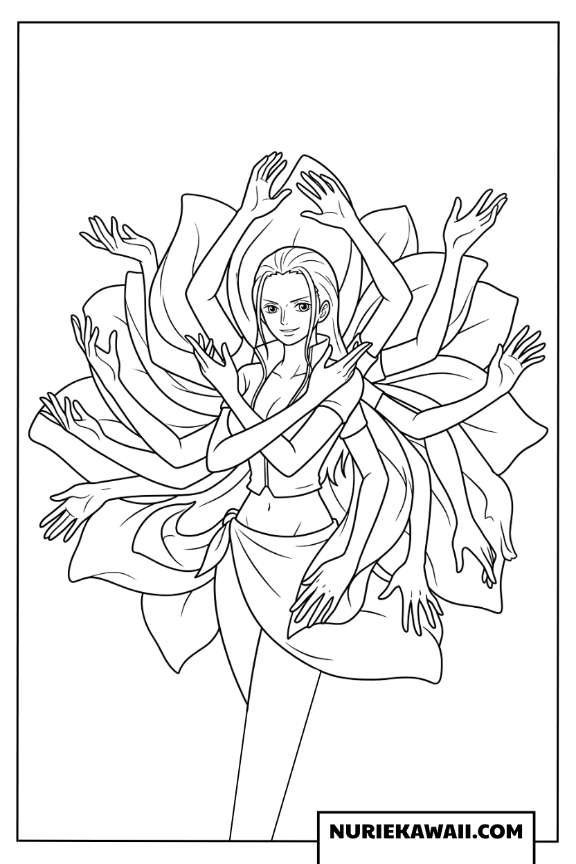 ニコロビン能力発動の塗り絵