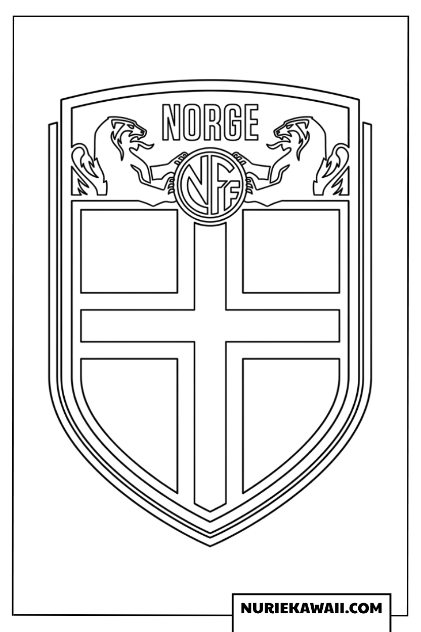 ノルウェー国家代表サッカーチーム公式エンブレムの塗り絵