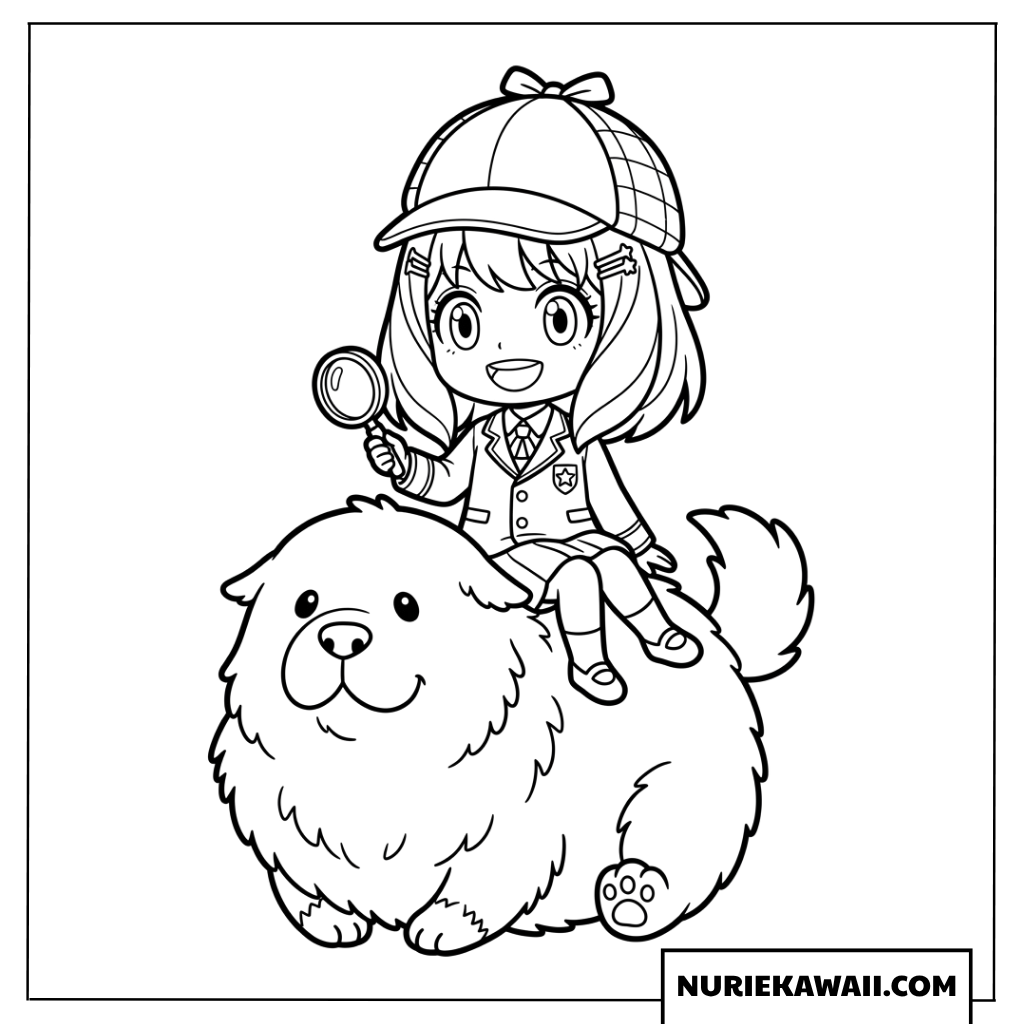 ボンドに乗るちび探偵アーニャの愉快な塗り絵