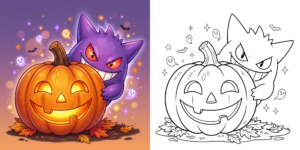 ft - ポケモン ハロウィン 塗り絵 ft