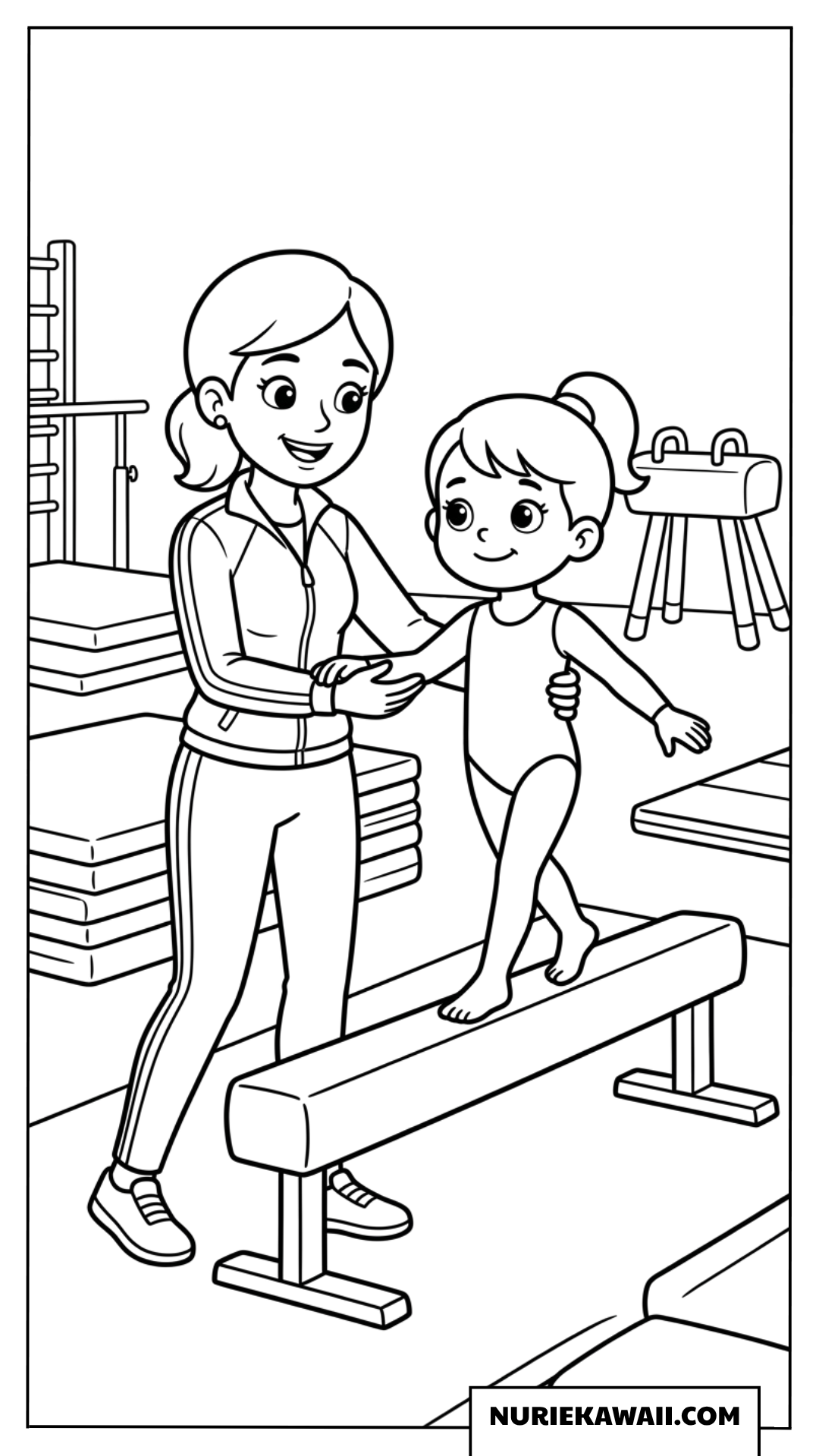 体操コーチの塗り絵