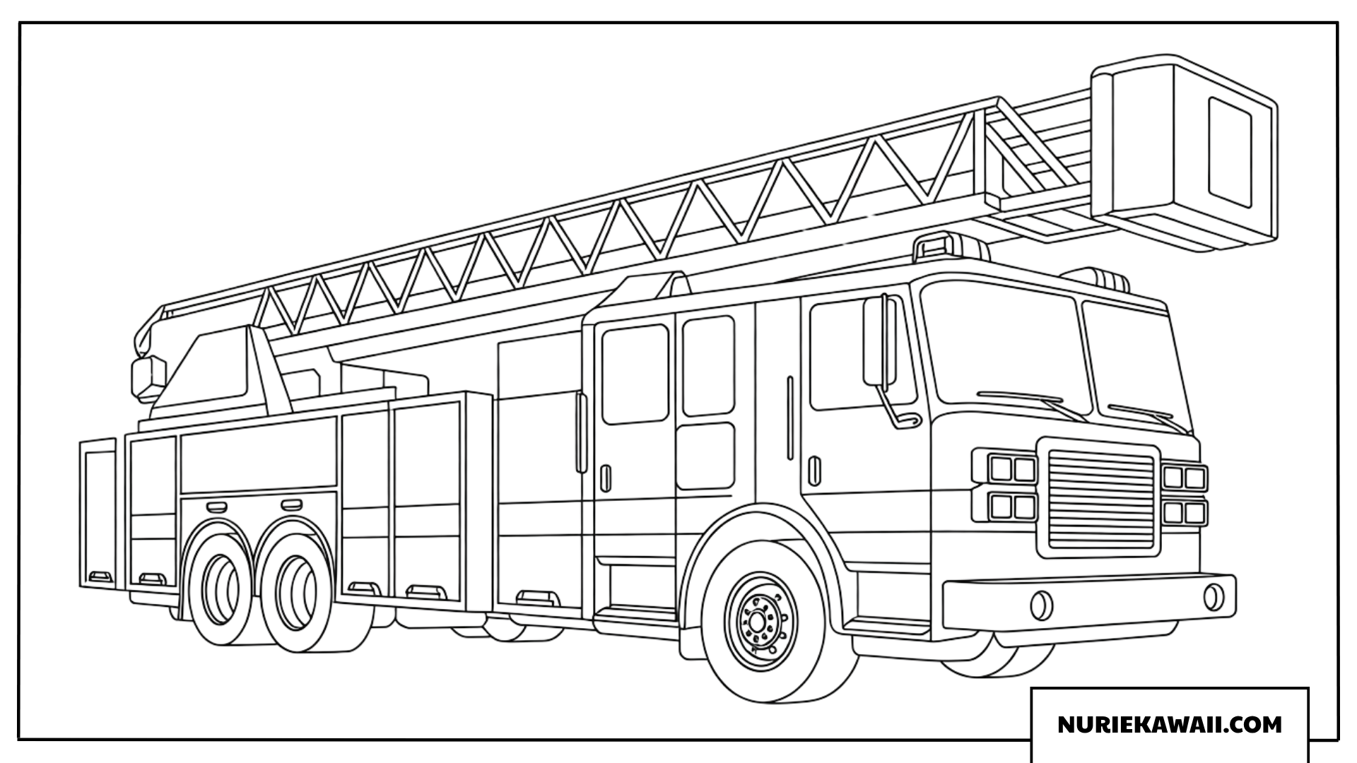 塗り絵 消防はしご車