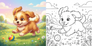 ft - 子犬の塗り絵 ft