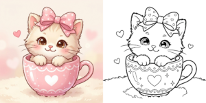 ft - 子猫 塗り絵 ft