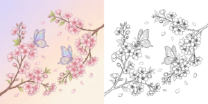 ft - 桜 塗り絵 ft