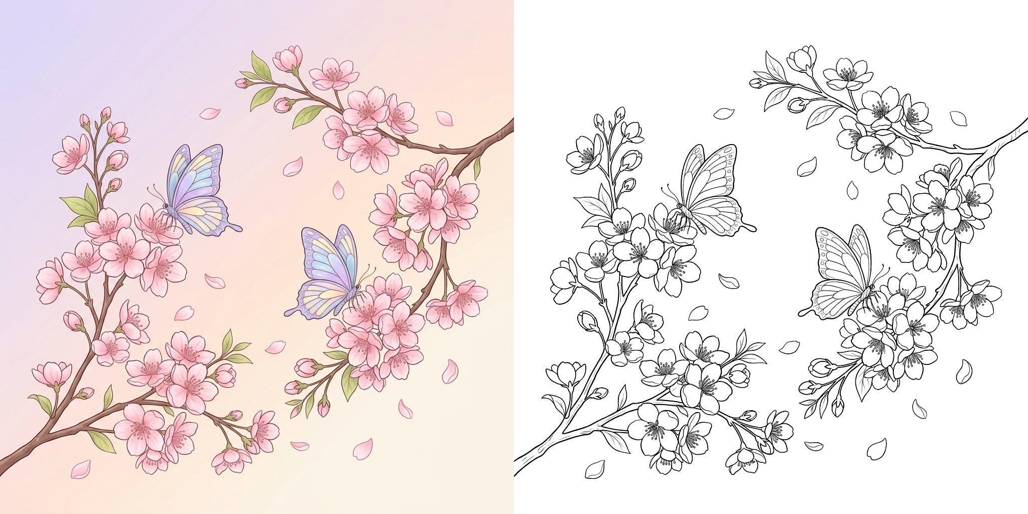 ft - 桜 塗り絵 ft