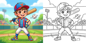 ft - 男の子 スポーツ 塗り絵 ft
