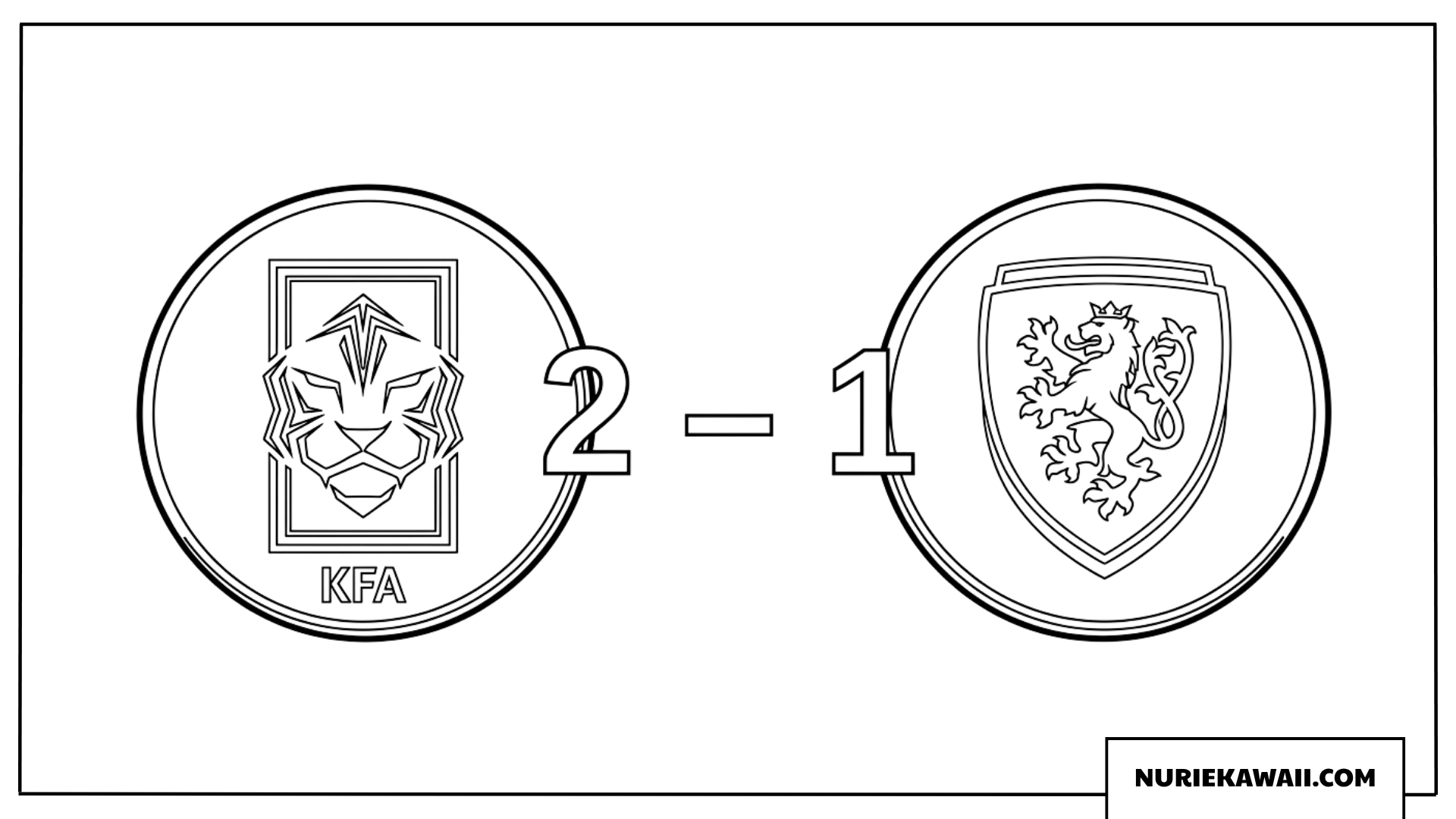 韓国対チェコの試合結果と両チームの公式エンブレ のぬりえ