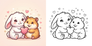 ft - かわいい ペット 塗り絵 ft