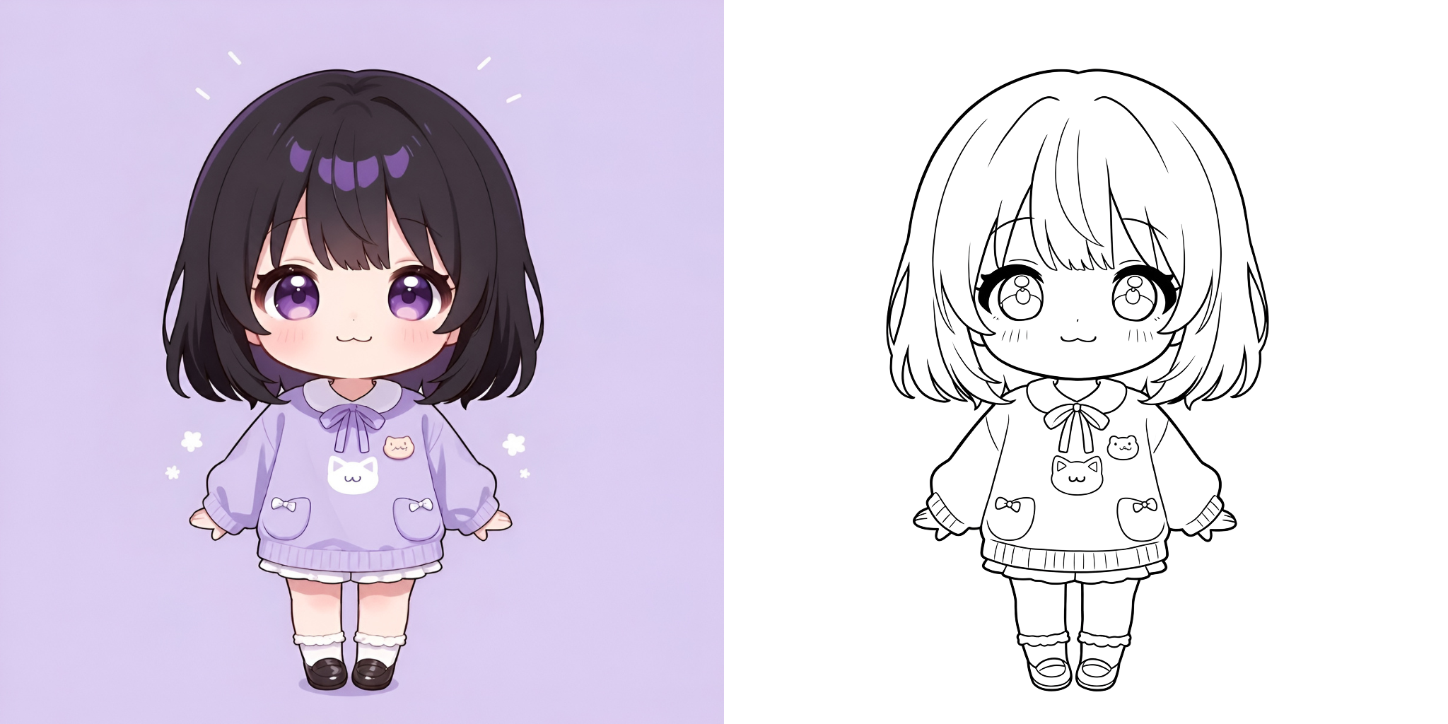 ft - かわいい 女の子 塗り絵 ft
