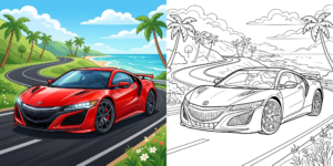 ft - スポーツカー 塗り絵 ft