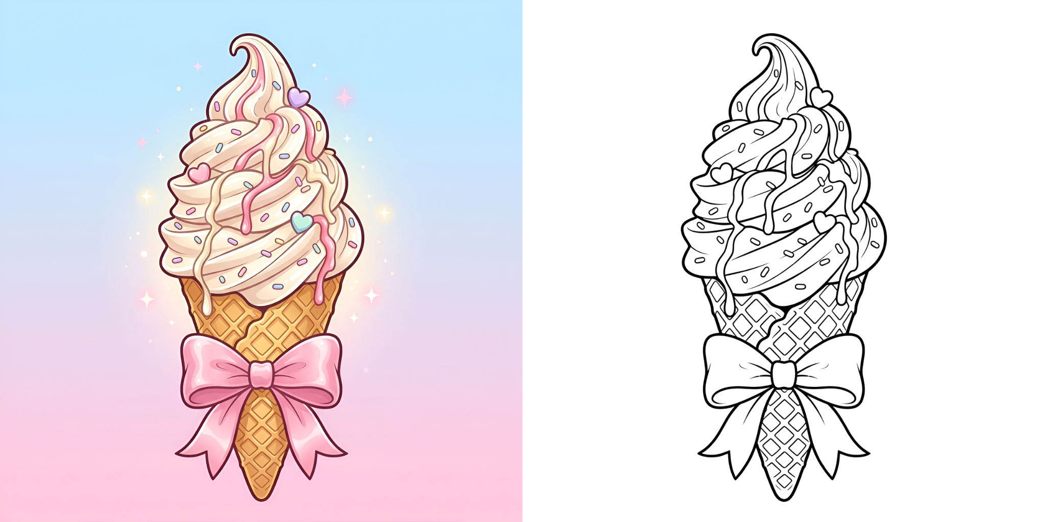 ft - ソフトクリーム 塗り絵 ft