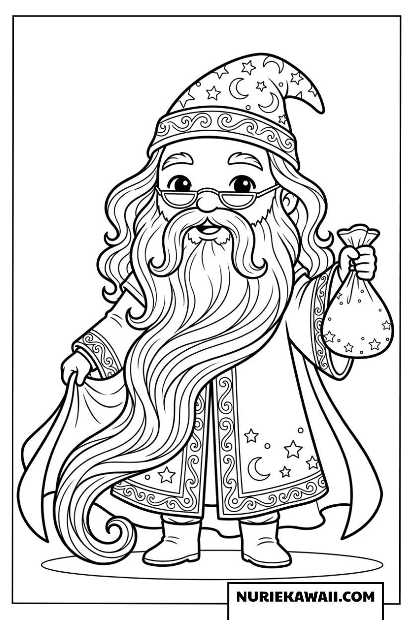 ダンブルドア校長お菓子塗り絵