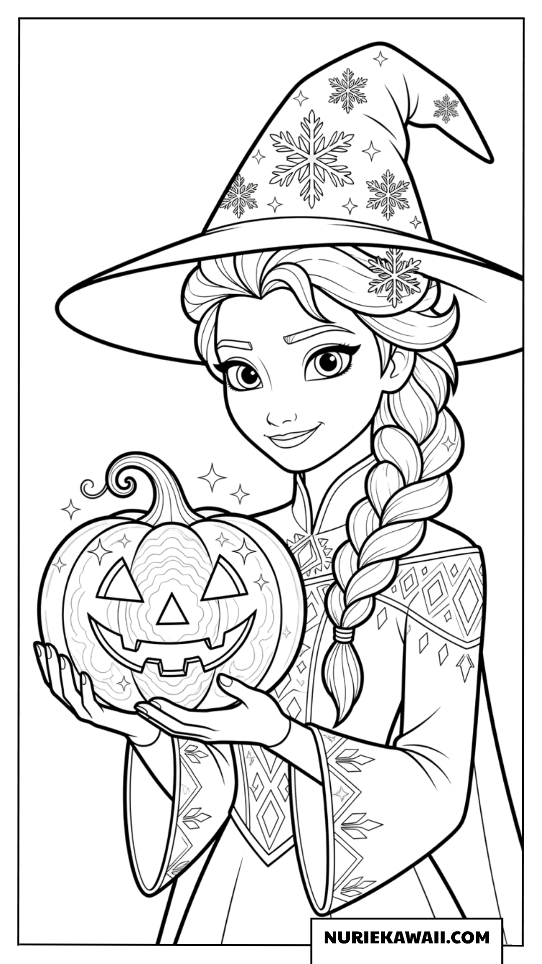ディズニー ハロウィン ぬりえ エルサ 魔女