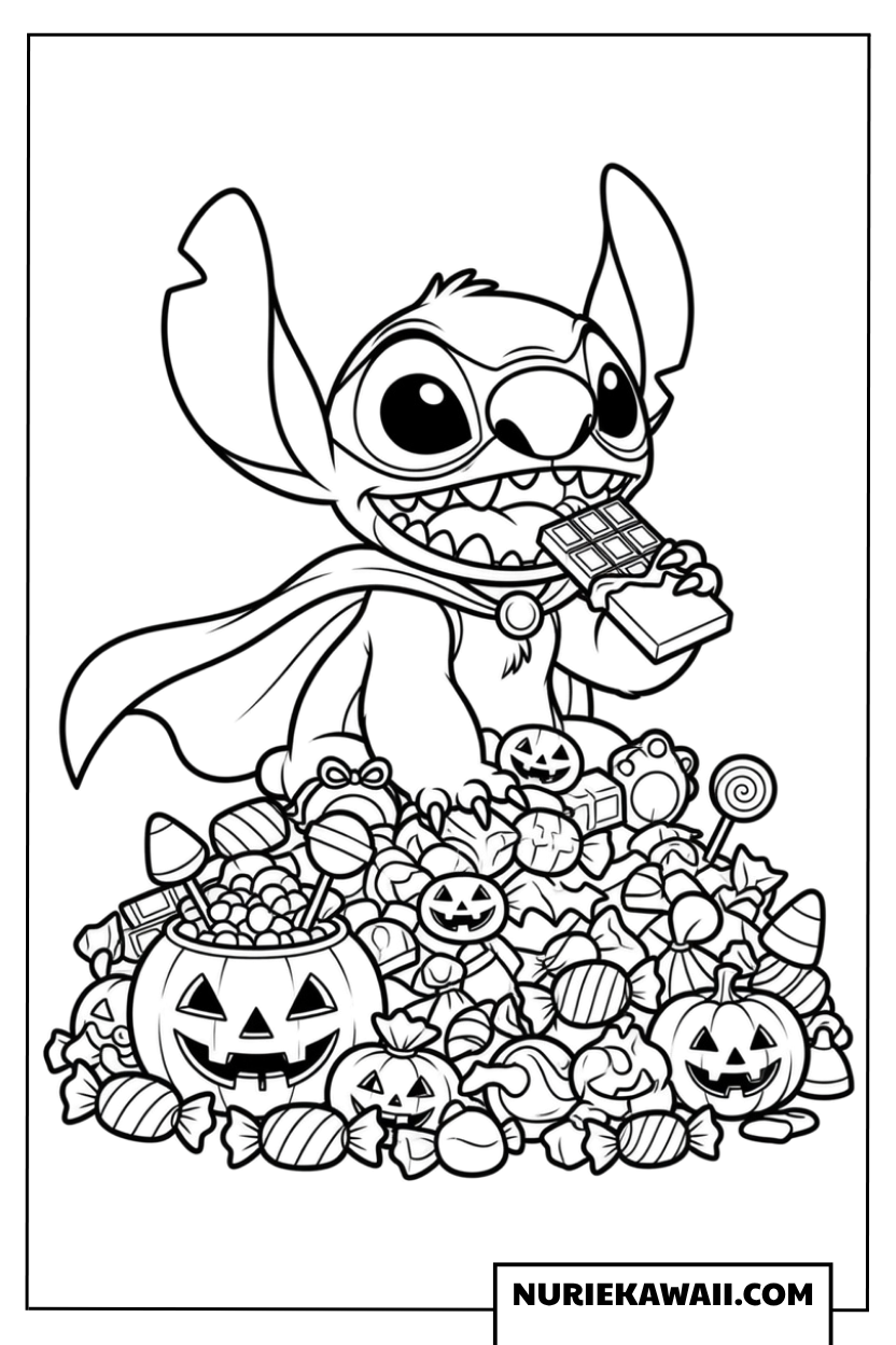 ディズニー ハロウィン スティッチ お菓子 塗り絵