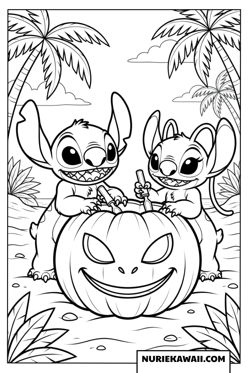 ディズニー ハロウィン スティッチ エンジェル 塗り絵