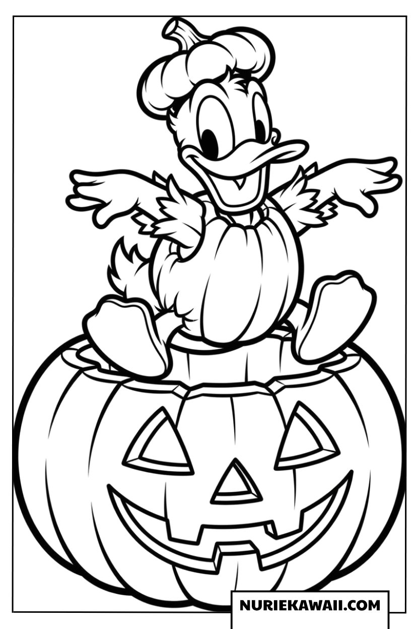 ディズニー ハロウィン ドナルド カボチャの塗り絵