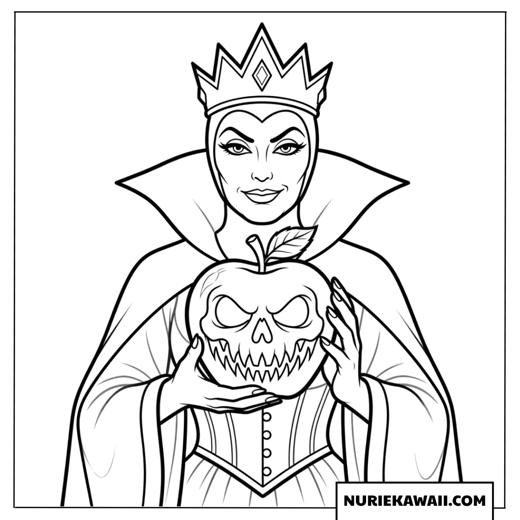 ディズニー ハロウィン ヴィランズ 女王 塗り絵