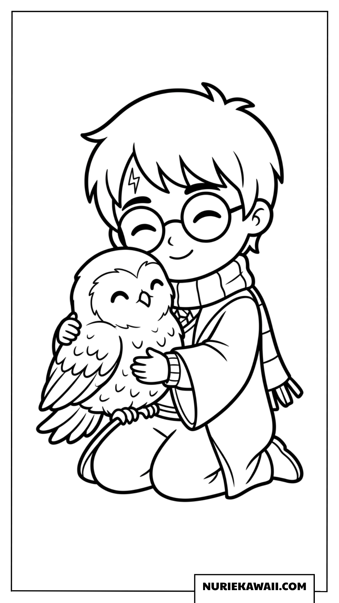 ハリーポッターとフクロウのヘドウィグ塗り絵
