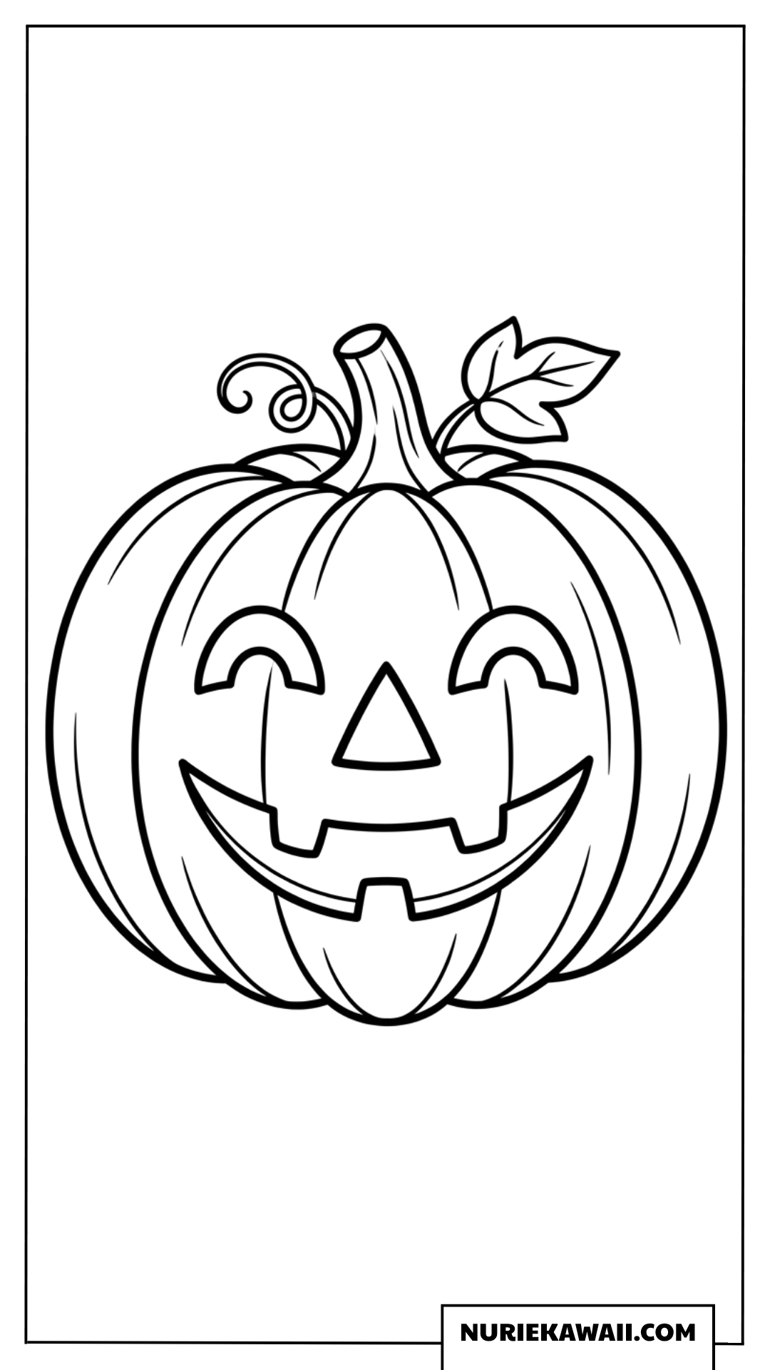 ハロウィンの可愛いジャックオーランタンの簡単塗り絵