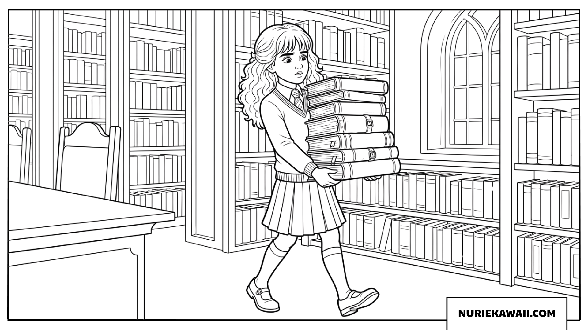 ハーマイオニーの図書室の塗り絵
