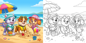 ft - パウ・パトロール 夏休み 塗り絵 ft