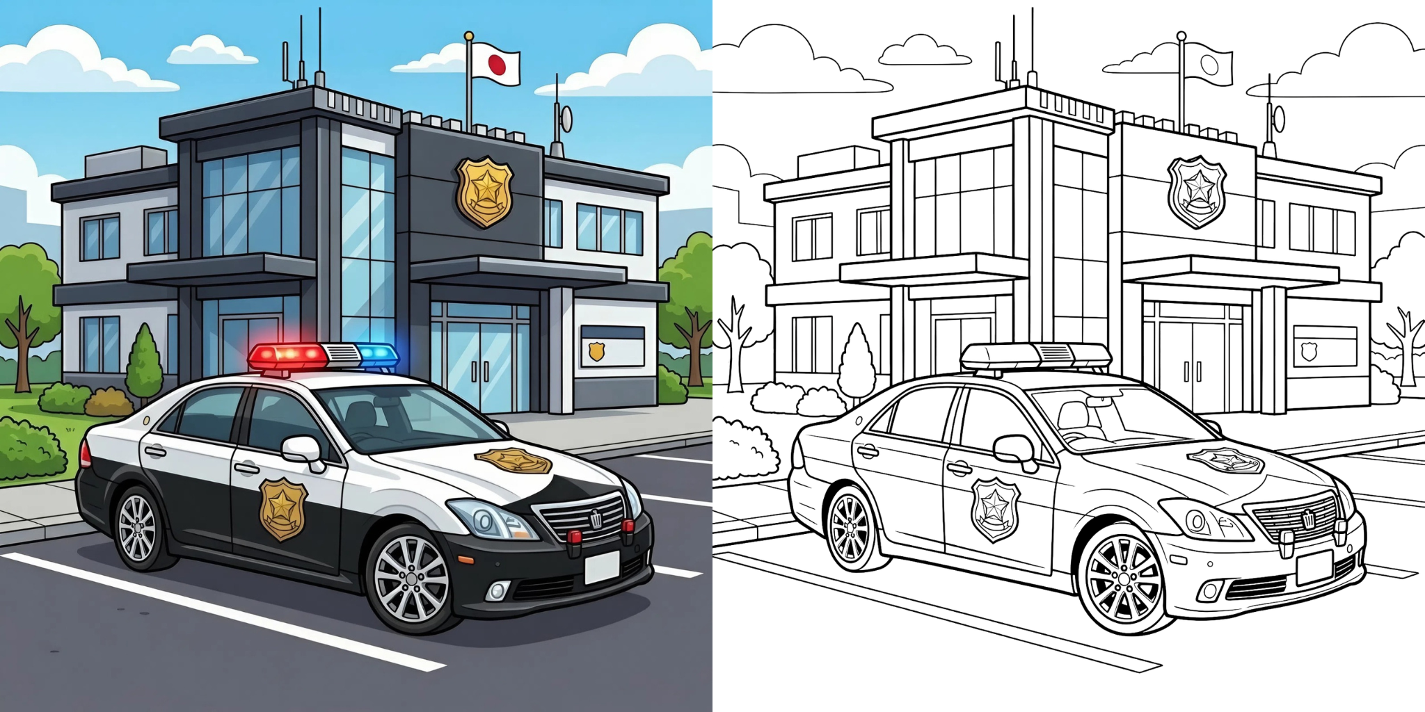 ft - パトカー 塗り絵 ft