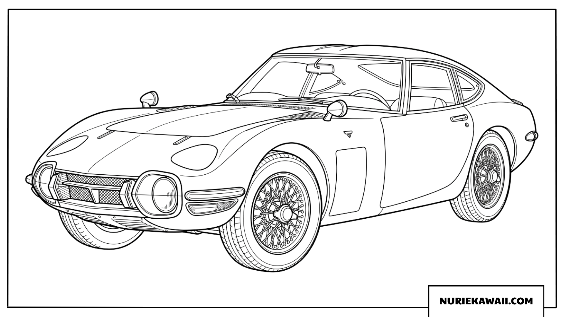 レトロなクラシックカーの塗り絵