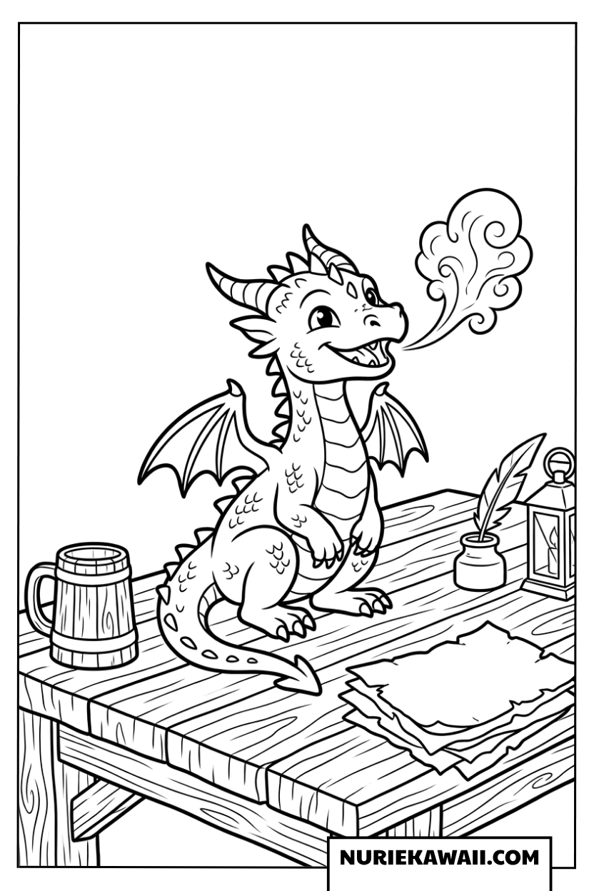 可愛い子ドラゴンの楽しい塗り絵