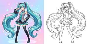 ft - 塗り絵初音ミク ft
