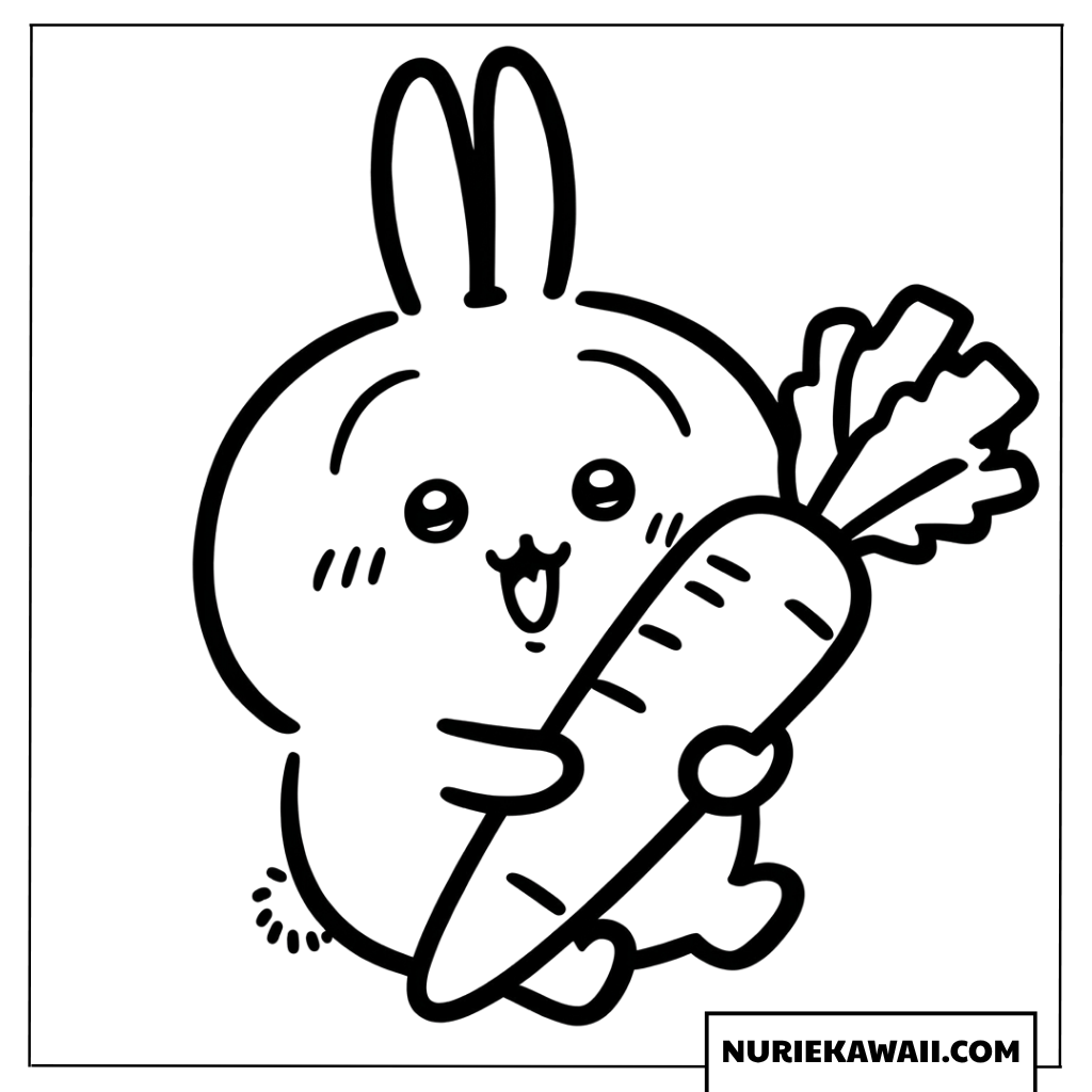 うさぎの特大にんじん抱っこぬりえ